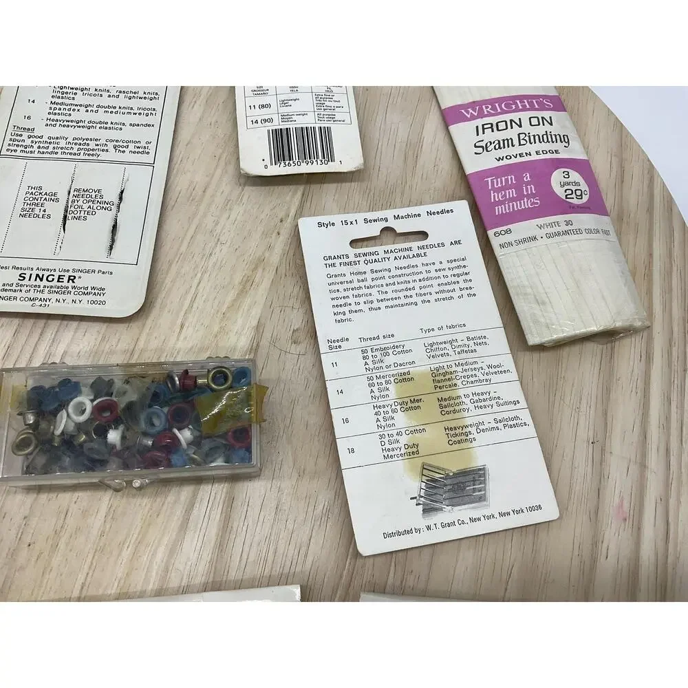 Vintage Mixed Brands Hem Tape Sewing Notions Lot Wrights Needles Pins‎ Bell